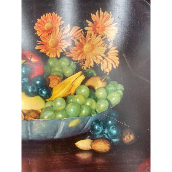 Vintage Fruit & Floral Print Serving Trays  Set Of 2  1940s Kitchen Home Decor - Picture 8 of 8